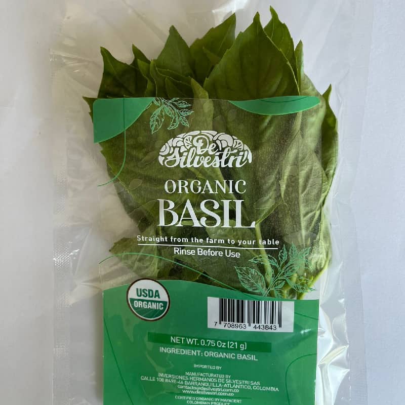 Fresh Organic Basil 21 g Desilvestri Organics